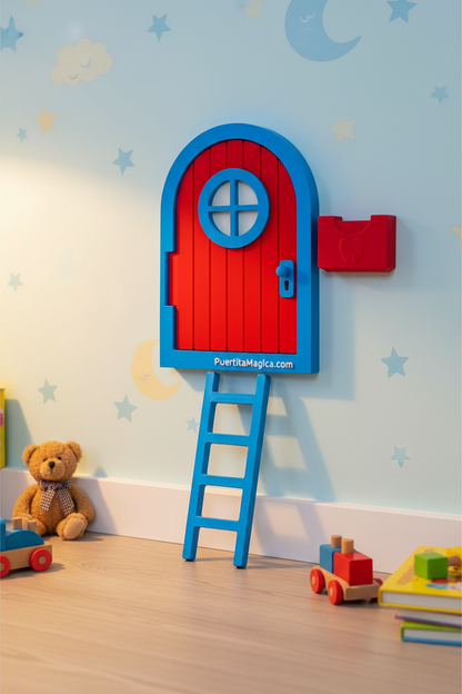 Puertita Mágica Ratón Pérez Ratón de los Dientes Hada de los Dientes (Rojo Azul)
