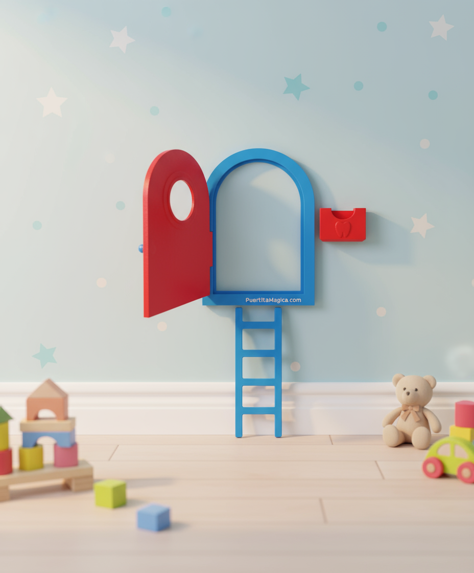 Puertita Mágica Ratón Pérez Ratón de los Dientes Hada de los Dientes (Rojo Azul)