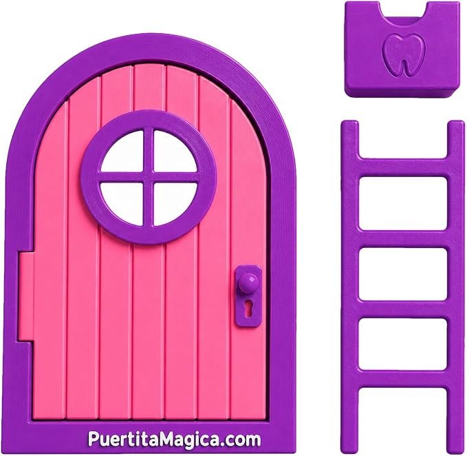 Set Puertita Mágica rosa y morado con puerta, escalerita y buzón